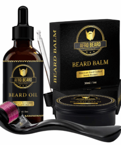 AfroBeard: Beard Growth Kit (Beard Oil, Beard Balm, and Derma Roller)