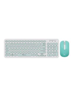 Alcatroz A2000 Jellybean Wireless Keyboard and Mouse Combo - White/Mint