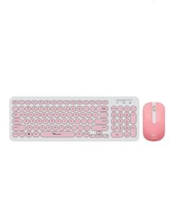 Alcatroz A2000 Jellybean Wireless Keyboard and Mouse Combo - White/Peach