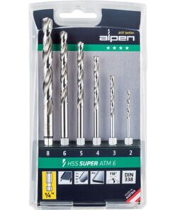 Alpen Hex Shank Hss Super Set 6 Piece 2 3 4 5 6 8mm