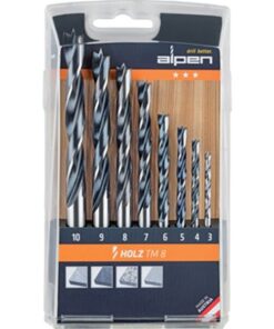 Alpen Wood Drill Bit Set 8 Piece 3-10mm X 1mm