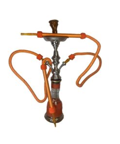 Amaren Egyptian 2 Pipe Large Hookah - Orange