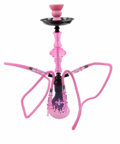 Amaren Silicone Head Flame Hookah - Double Medium - Pink