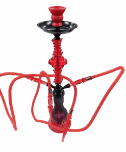 Amaren Silicone Head Flame Hookah - Double Medium - Red