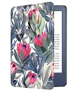 Amazon Kindle 6" Wi-Fi 16GB (11th Gen 2022) Denim Blue With Cover Bundle - Pink Proteas
