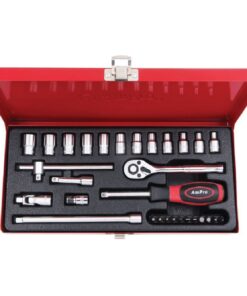 Ampro - 18 Piece 1/4" Dr. 6PT Socket Set (Metric)