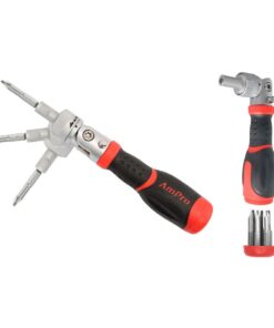 Ampro - 6-IN-1 Flex Ratched Screwdriver With Lock - 6Pc Bits