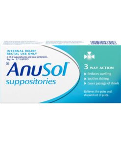 AnuSol Haemorrhoids Suppositories 12s, For Relief From Piles.