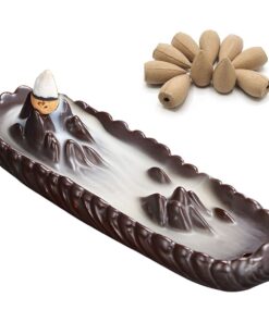Aromatherapy Mount Backflow Incense Waterfall Burner &10pc Incense Grains