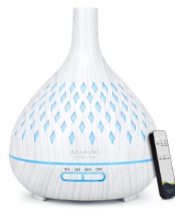 Asakuki 400ML Essential Oil Diffuser & Humidifier with Remote Control - White