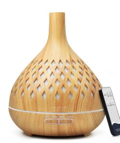 Asakuki 400ML Essential Oil Diffuser & Humidifier with Remote Control - Yellow