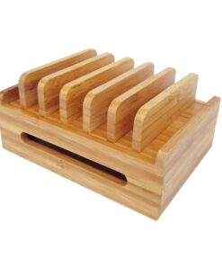 Bamboo Charging Station Rack for Multi Devices