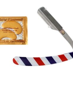 Barber Shop Candy Pole Cut Throat Razor with 1 Set of Eye Patches