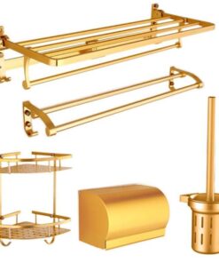 Bathroom Aviation Aluminum Hooks Towel Rack Set of 5