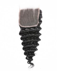 Beau Diva 14 inches Brazilian Deep Curl 4X4 Three Parts Closure