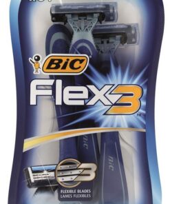 BIC Flex 3 Disposable Razors for Men - Pack of 3 with 3 Movable Blades