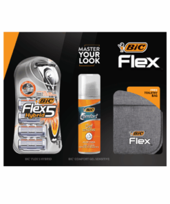 BIC Flex 5 Hybrid Gift Pack: Razor, Foam, & Bag Trio