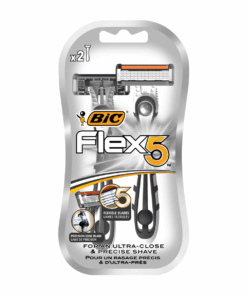 BIC Flex 5 Men's Disposable Razor, 5 Blades for a Smooth Shave, Pack of 2