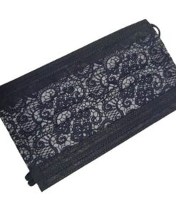 Black and White Lacy Lace Mask - Disposable 3 Ply Mask with Nose Piece