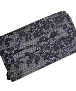 Black and White Pretty Lace Mask - Disposable 3 Ply Mask with Nose Piece