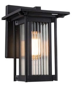 Black Down Facing Lantern with Opaque Glass