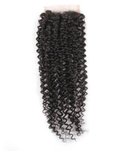Blkt 14 inches Human Hair Water Curl 4X4 Three Parts Closure