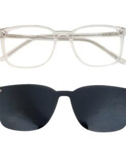 Blue Light Filter Readers With Polarized Magnetic Clip-On, Model NE1018 - Crystal - +2.50