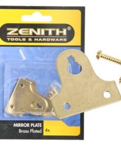 Brass Mirror Plate Plastic - Card of 4 - 12 Pack