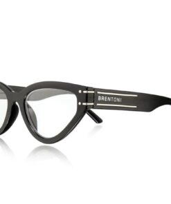 Brentoni Reading Glasses Front Shiny Black, Shiny Black Temple - +3.00