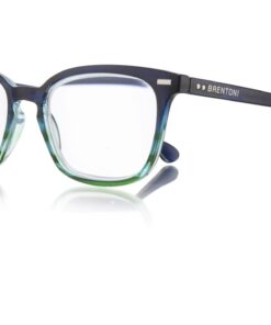 Brentoni Reading Glasses Shiny Blue to Green, Blue Temple - +2.00