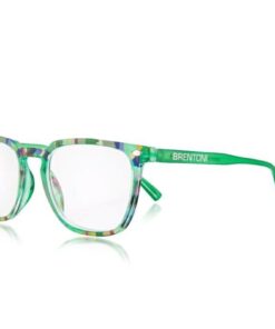 Brentoni Reading Glasses Shiny Green Floral, Shiny Green Temple - +2.50