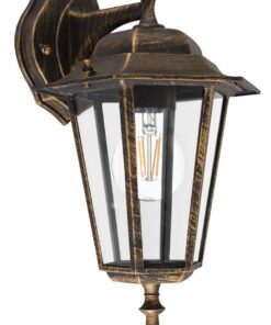 Bright Star Lighting - Down Facing Die Cast Aluminium Lantern - Black / Gold