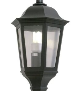 Bright Star Lighting - Outdoor Black PVC Half Lantern - Black