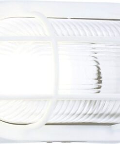 Bright Star Lighting - Outdoor Oval PVC Bulkhead with Grid - White