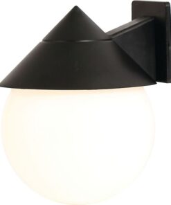 Bright Star Lighting - Outdoor PVC Cone Lantern with White Ball - Black