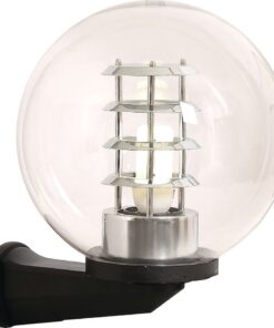 Bright Star Lighting - Outdoor PVC Lantern with Louvre and Clear Ball - Black