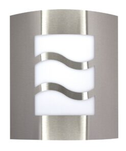 Bright Star Lighting - Stainless Steel Wall Bracket With Wavy Pattern White Polycarbonate Cover