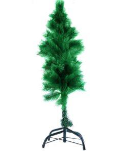 Bufftee Christmas Pine Tree 1.2m - Portable - Plastic Stand - Pine Green