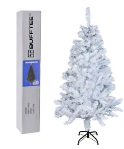 Bufftee Snow White Big Christmas Tree 1.5m - Portable with Metal Stand