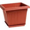 Bulk Pack 5 x Plastic Square Planter with Tray 20 x 20 x 16cm