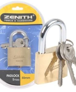 Bulk Pack 5x Padlock Zenith Brass 50mm Carded