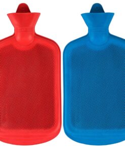 Bulk Pack x 2 Rubber Ribbed Hot Water Bottle - 2 Litre