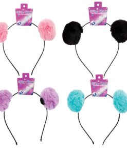 Bulk Pack x 4 Hair Band Alice Band Pop Pom