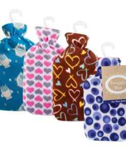 Bulk Pack x 4 Hot Water Bottle With Fleece Cover