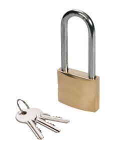 Cabinet Shop - Carded Padlock Brass Long Shackle - 40mm