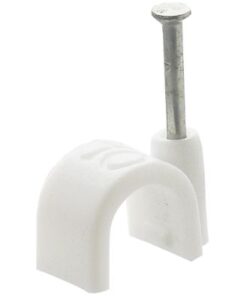 Cable Clips White - Round 10mm 100/Box