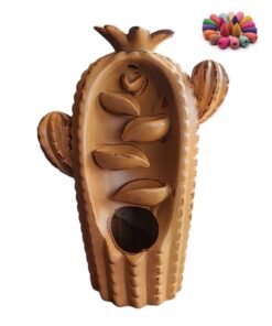 Cactus Shaped Backflow Incense Burner - Brown with 20 Incense cones