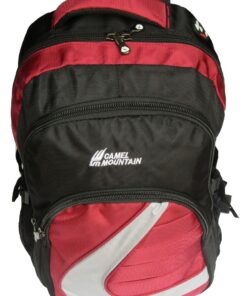 Camel Mountain Laptop Backpack - Black - Black/Red