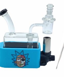 Cannabis Dab Rig In One RIO Portable Vaporizer With Built In Torch - Blue