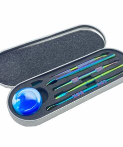 Cannabis Dab Wax Anodized Pearl Stainless Steel Dabber Tool Kit In Casing